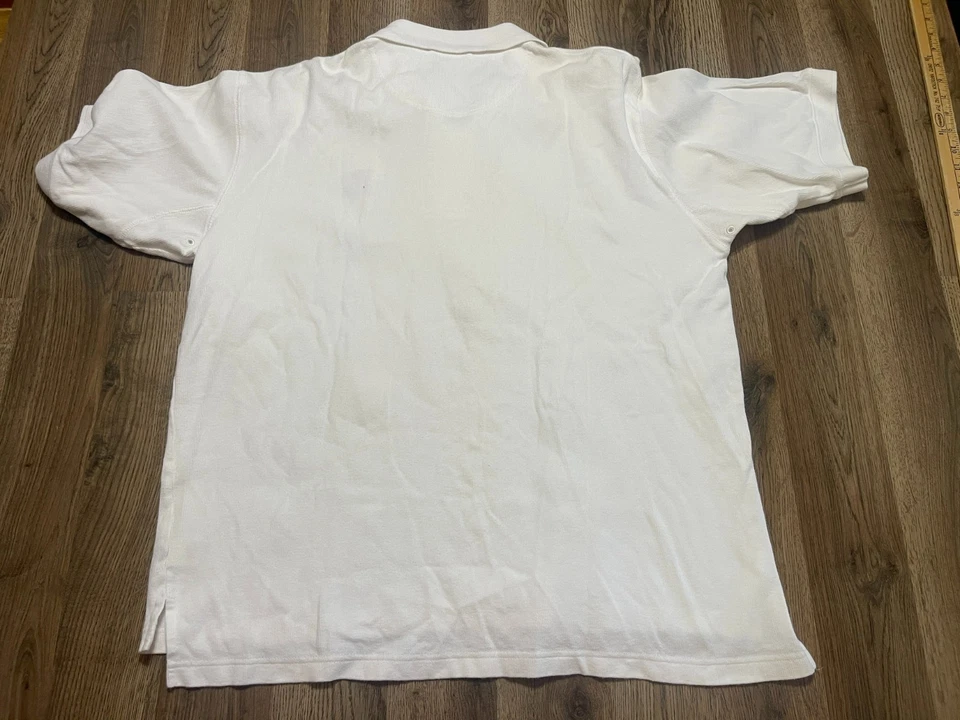 Camisa Page & Tuttle, Masculina Tamanho Grande, Branca, Camisa Polo, Alunos da NFL Bordada - Imagem 2 de 4