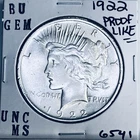 1922 P BU GEM PEACE SILVER DOLLAR UNC MS+++ U.S. MINT RARE COIN 6541