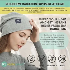 Radia Smart EMF Shield Beanie 5G RF WiFi Brain Protection Slouch Cap - Gray