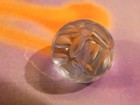 ANTIQUE SCULPTED BLUE PEKING GLASS MANDARIN COURT CHINESE MELON BEAD 12.1 MM — photo 5