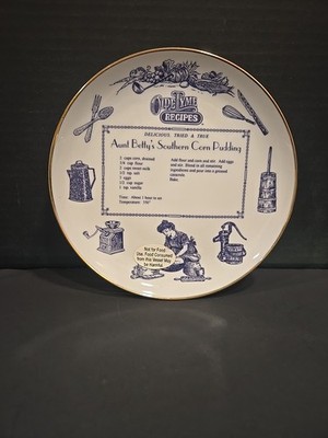Vintage Olde Tyme Recipes Decorative Plate Aunt Betty's Southern Corn Pudding