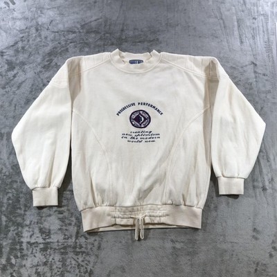 Vintage Bugle Boy Sweatshirt Mens Medium White Progressive Performance 80s