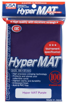 100 KMC Hyper MAT Purple Standard Card Sleeves Deck Protector matte barrier mtg