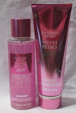 Victoria's Secret Shimmer Fragrance Mist  Lotion Set Lot of 2 VELVET PETALS JOY