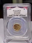 2018 $5 Perfect 1/10 oz American Gold Eagle PCGS MS70 First Strike valued $660+