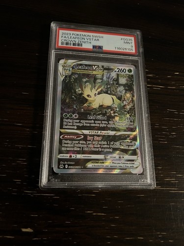 PSA 9 Pokemon Leafeon VSTAR GG35 Crown Zenith Galarian Gallery Ultra Rare Holo
