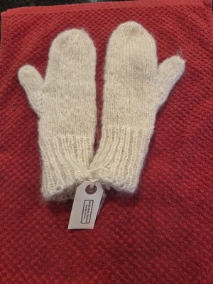 Woman's 90% Kid Mohair Mittens - White Brand New 