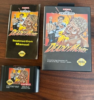 Deadly Moves Sega Genesis Complete CIB Authentic Case Manual Cartridge MINT
