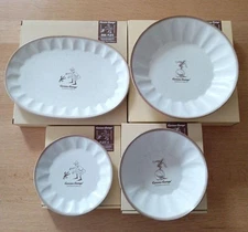 Curious George Ceramic Plate and Bowl Set of Four Unused 23.6x16.4 cm 14x14 cm 1