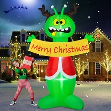 BRDJade 8FT Christmas Inflatable Outdoor Decoration Inflatable Alien Blow Up Yar