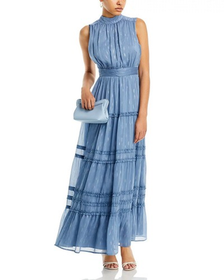 #ad Aqua Tiered Sleeveless Maxi Dress XS NEW $31.00