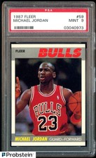 1987-88 Fleer Basketball #59 Michael Jordan Chicago Bulls HOF PSA 9 LOOKS GEM