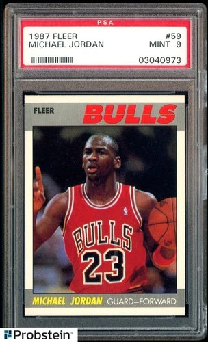 1987-88 Fleer Basketball #59 Michael Jordan Chicago Bulls HOF PSA 9 LOOKS GEM