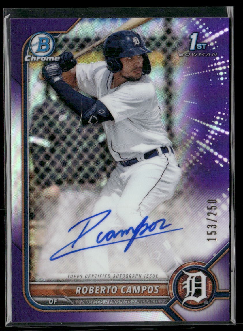 2022 Bowman #CPA-RCS Roberto Campos Chrome Prospects Autographs Purple #/250