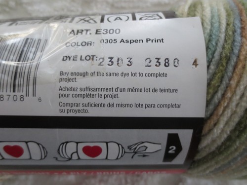 6 oz. Red Heart SUPER SAVER MULTICOLOR 100% Acrylic #0305 ASPEN PRINT 4-Ply YARN - Picture 5 of 5