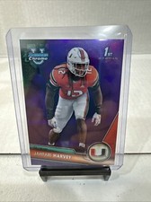 2023 Bowman Chrome University Jahfari Harvey 1st PURPLE MINI DIAMOND /399 Miami