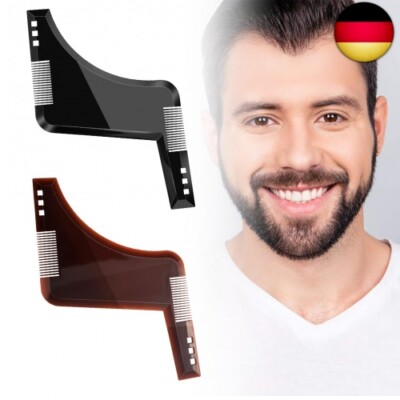 2 Stück Bartschablonen, Bart Konturen Schablone, Fachmann Bart Schablone, 
