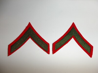 e4279p Vietnam USMC Chevron PFC Private First Class E-2 Rank red green pair R20B