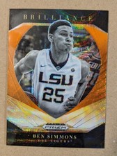 2021 PANINI PRIZM DRAFT PICKS BRILLIANCE ORANGE WAVE PRIZM #15 BEN SIMMONS 46/75