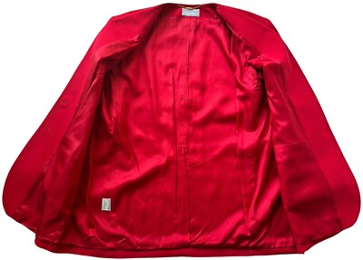 Givenchy Jacket Womens Plus size 16W Red Collarless V-Neck L