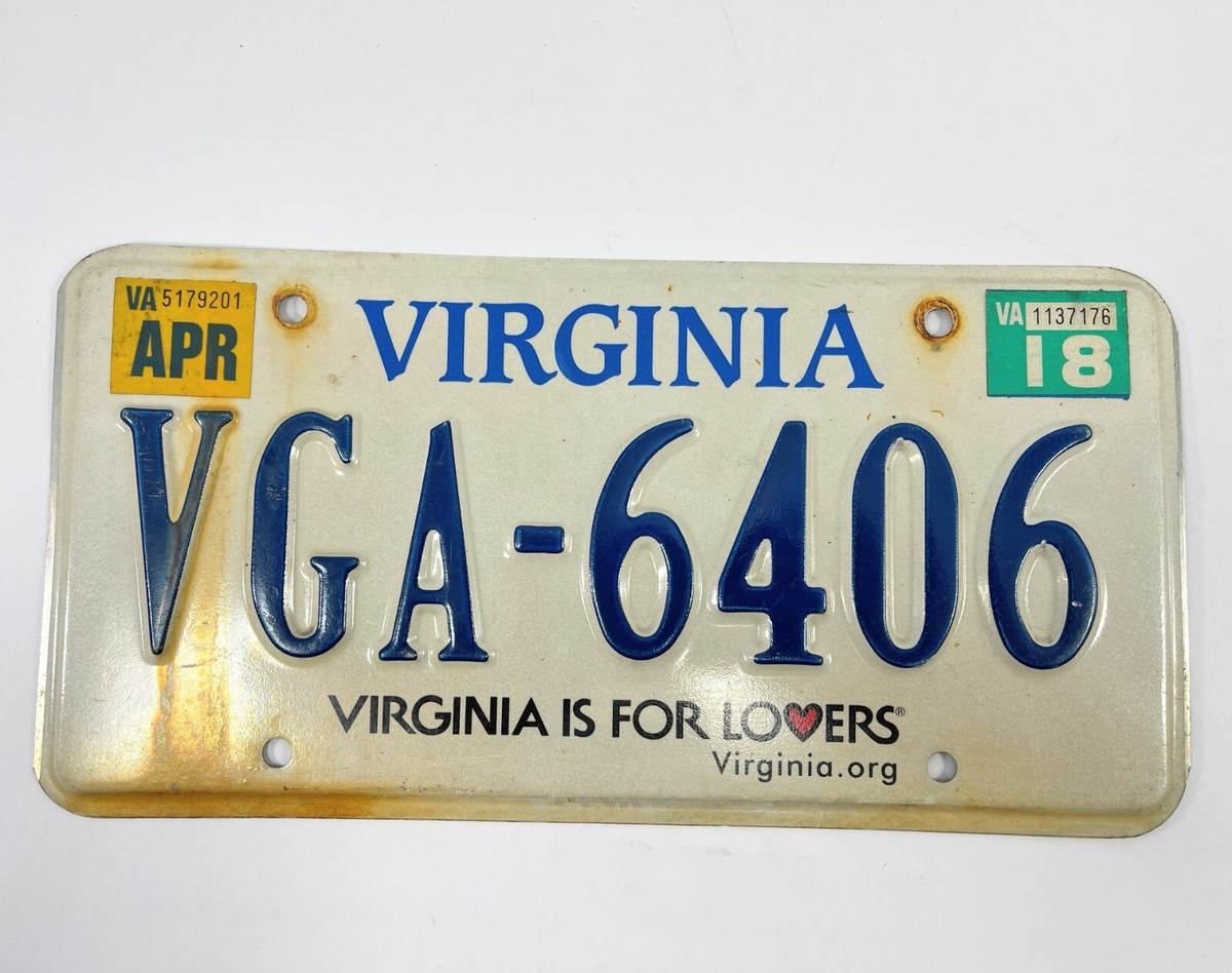 Virginia 2018 LOVERS License Plate, VGA 6406 April | eBay