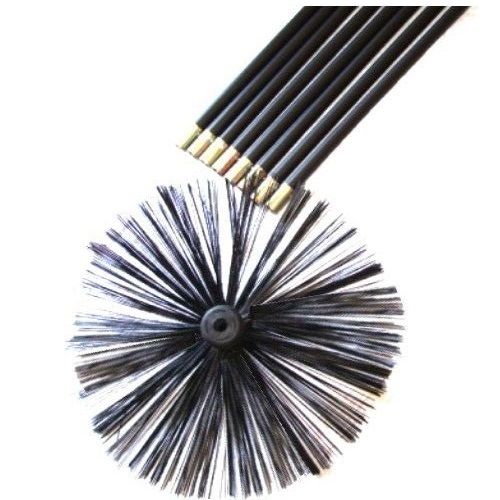 9 Pce Chimney Cleaning Brush Sweep Sweeping Set Kit 8 Drain Rods