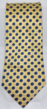 Daniel Cremieux Men's Necktie Yellow Blue Polka Dots 58.5" Silk Made in USA