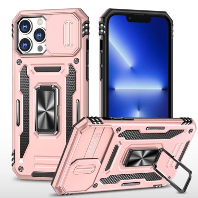 Handyhülle Schutz Case für Apple iPhone 15 Pro Max Cover Kamera Ständer Etuis