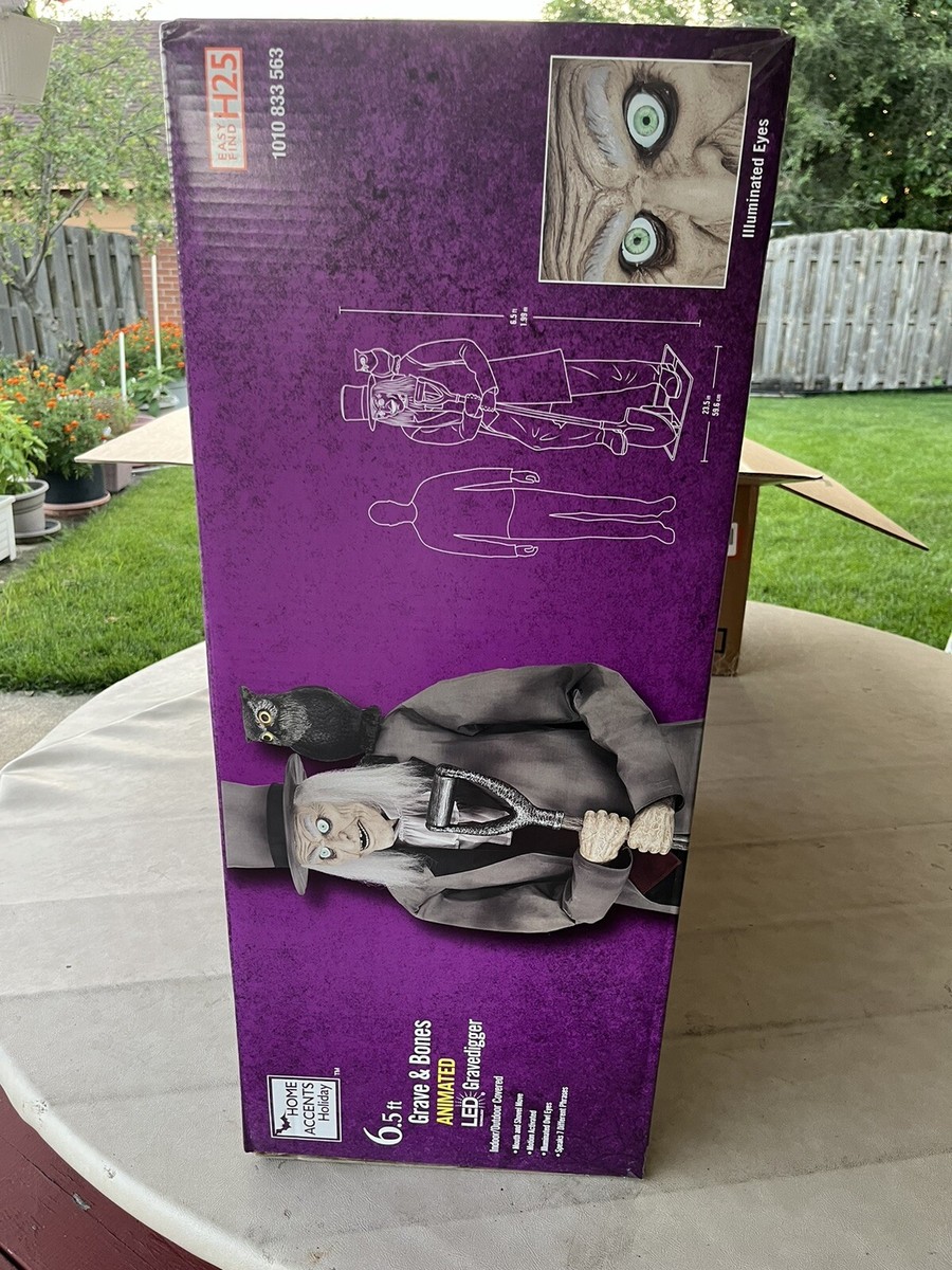 Home Accents Holiday 6.5 ft Animated LED Gravedigger Halloween