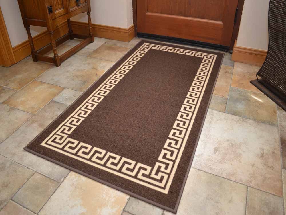 Anti-Slip Hall Runners Kitchen Floor Mats Small Large Brown Beige Long Rugs