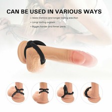 Reusable Silicone Penis Sleeve Male Ejaculation Delay Ring Scrotum Stretcher MEN