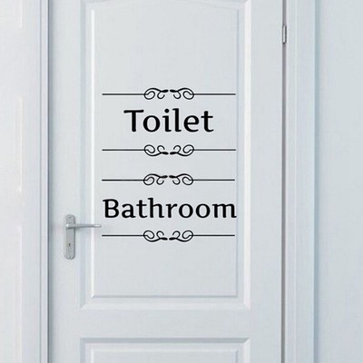 Removable Quote Wall Stickers Bathroom Decor Toilet Door Sign