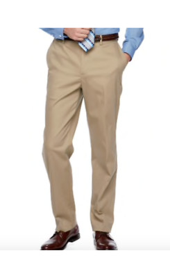 NWT CROFT & BARROW 38X32 No Wrinkle TOTAL KHAKI Pant SLACKS Chino Stain Free