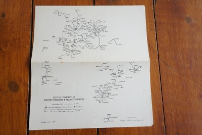 Elektrische Straßenbahnen 1938 in Lancashire Straßenbahnkarte