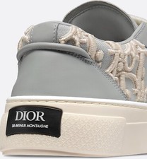 Dior B33 Mens Sneaker Gray Calfskin Cream Obl...