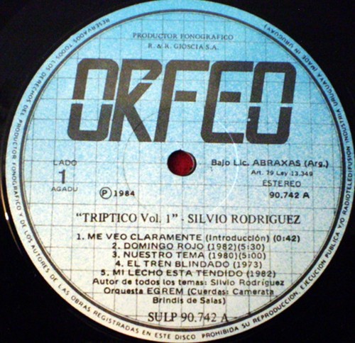 SILVIO RODRIGUEZ - TRIPTICO ( VOLUMEN UNO ) - URUGUAY - Imagen 3 de 4