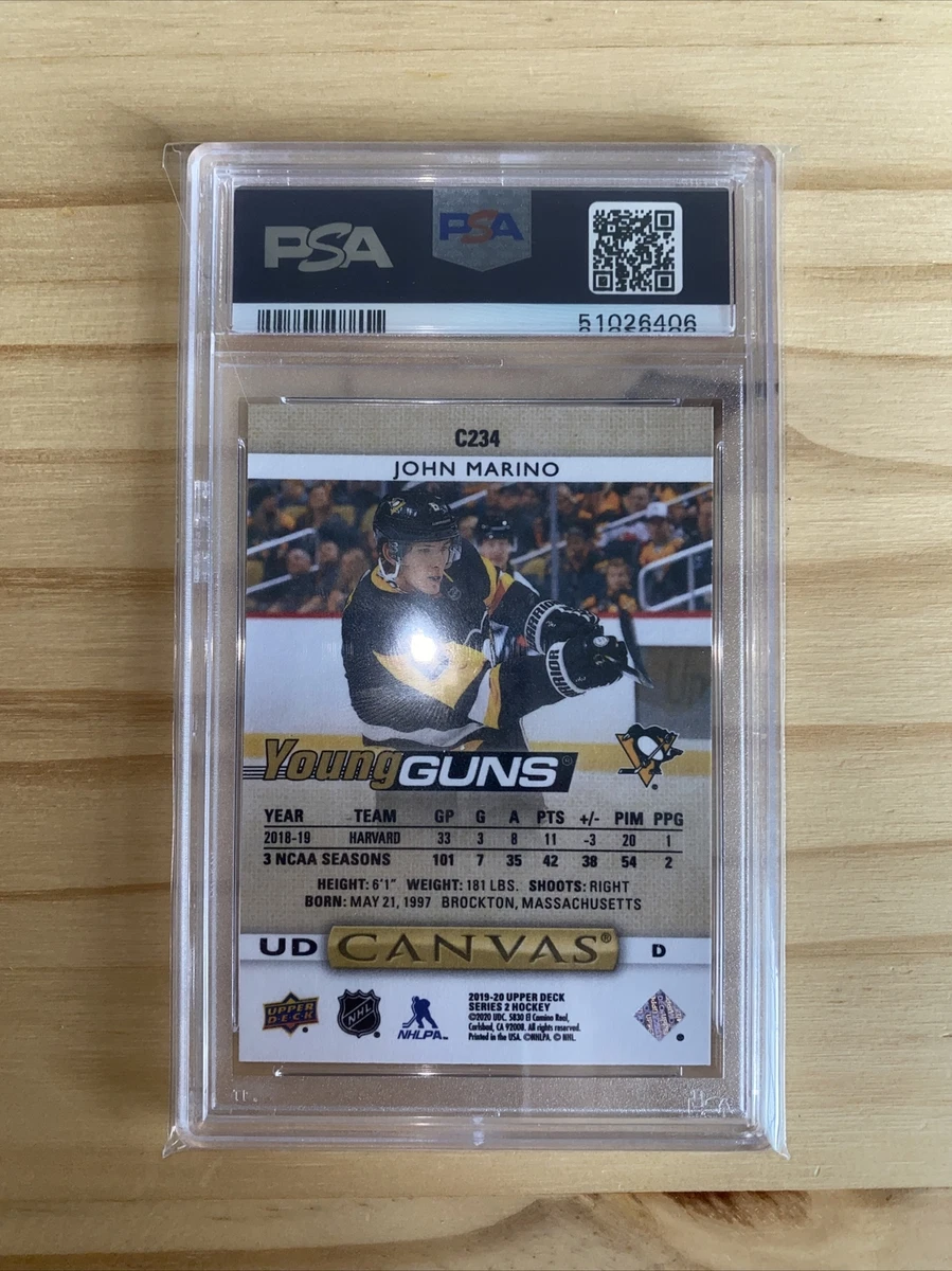 2019 Upper Deck Young Guns Canvas John Marino #458 PSA 10 New Jersey Devils