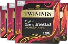 Twinings English Strong Breakfast Tea, 320 Tea Bags (Multipack of 4 x 80 Bags) 0.08 per strip
