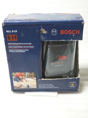 Bosch GLL 3-15 Red 50-ft Self-Leveling Indoor Line Generator Laser Level, N£W
