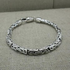 Size 7" Heavy Byzantine Bracelet with Celtic Accents by Keith Jack Jewelry Boxed
