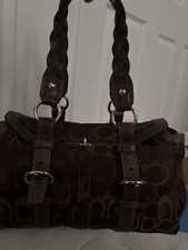 Coach Chelsea Crossbody Satchel Sig. Jacquard Leather Black Grey Smoke 37584