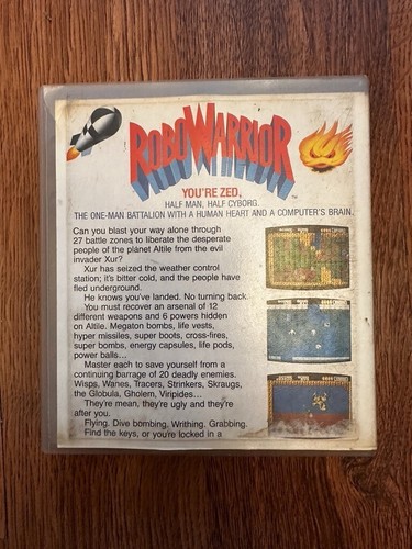 Robo Warrior Nintendo NES Video Game w/ Plastic Rental Case Authentic Tested - Picture 2 of 6