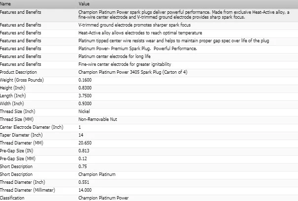 6 Pack Champion Platinum Spark Plugs Set for JEEP CJ5 1975-1978 L6-3.8L - Image 4 of 4