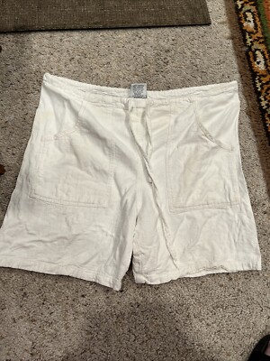 ARIES & TAURUS COTTON DRAWSTRING SHORTS / Small / White / Pockets