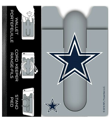 Dallas Cowboys Mobile Phone Stick On Wallet Card holder Stand cord keeper New 