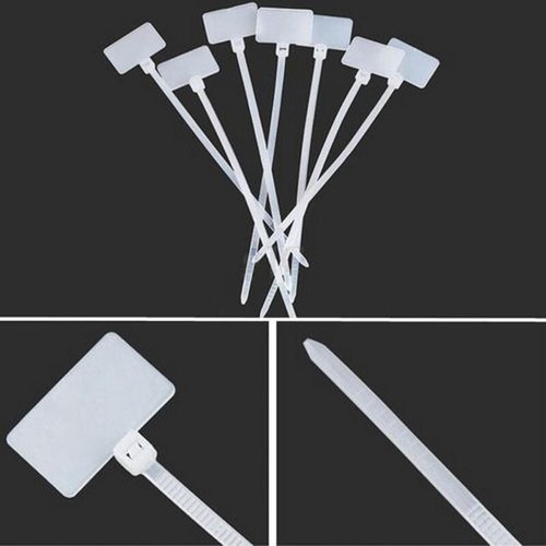 100 St��ck Nylon Selbstsicherndes Etikett Kabelbinder Drahtgurt Rei?verschluss - Afbeelding 3 van 5