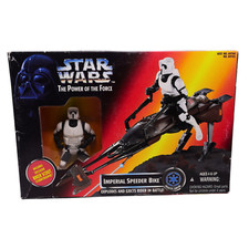 1995 Kenner Star Wars The Power Of The Force Imperial Speeder Bike In Box