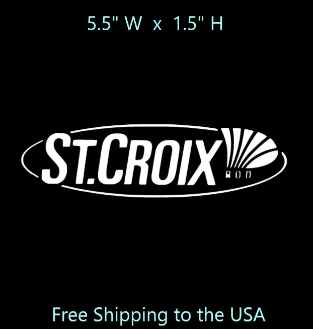 ST.CROIX Fishing Rod Logo /White/ Vinyl Window Decal # S-1