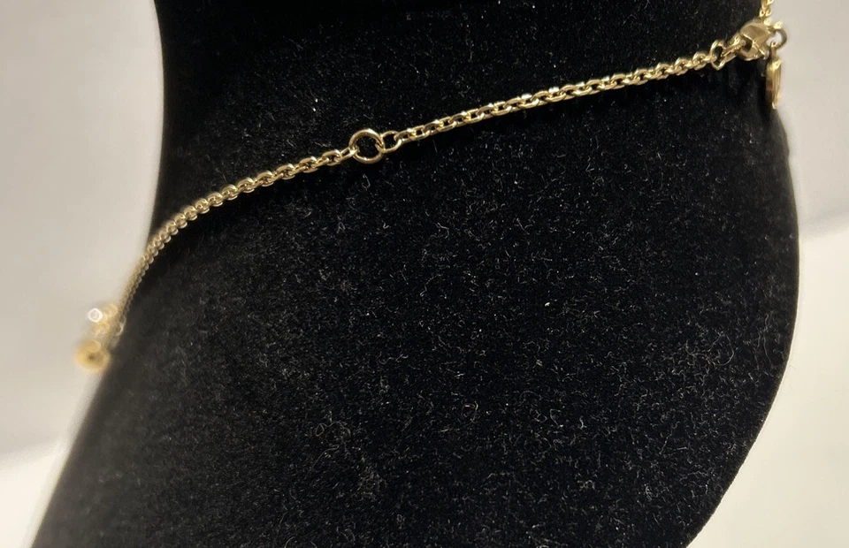 COLLAR MICHAEL KORS CHAPADO EN ORO CIRCONITAS CÚBICAS Barril 16" Cadena Colgante Feria Foto 4 de 4