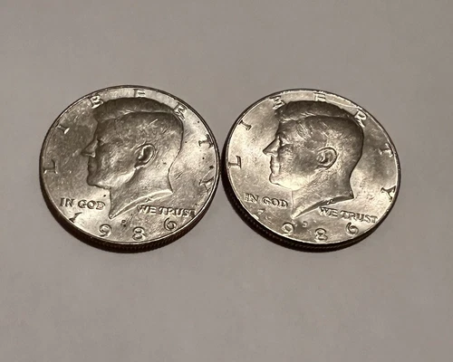1986 P&D Kennedy Half Dollar Set XF